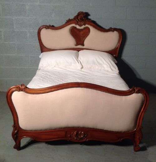 UPHOLSTERED FRENCH WALNUT BED - ADDITIONAL PHOTO 9