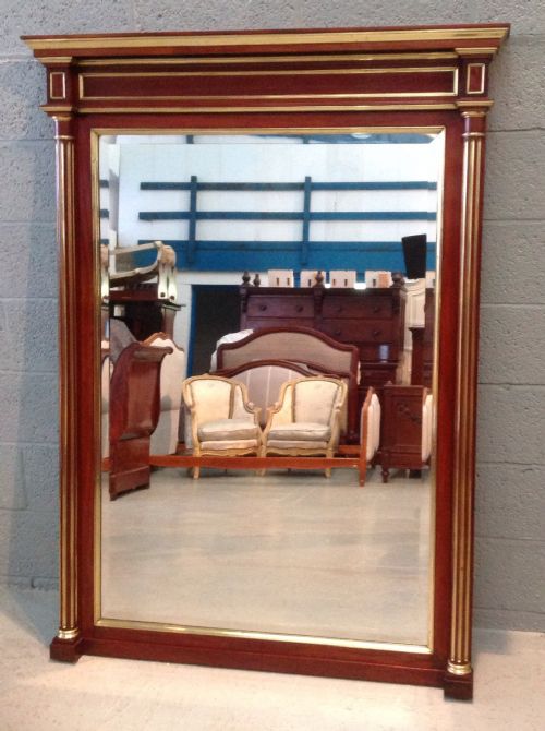 large mahogany louis xvi mirror - CATEGORY: ANTIQUE MIRRORS - DATED 1880