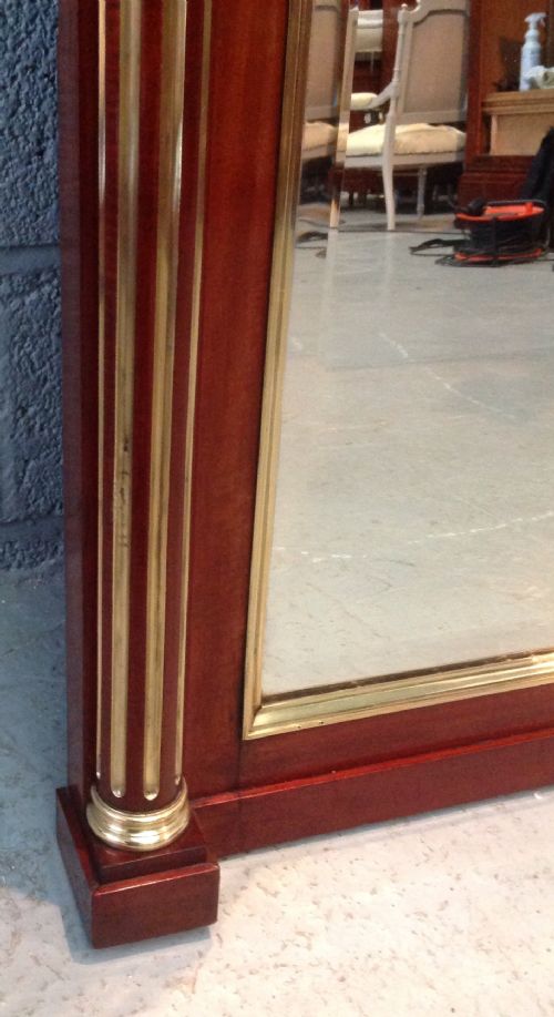 LARGE MAHOGANY LOUIS XVI MIRROR - ADDITIONAL PHOTO 5