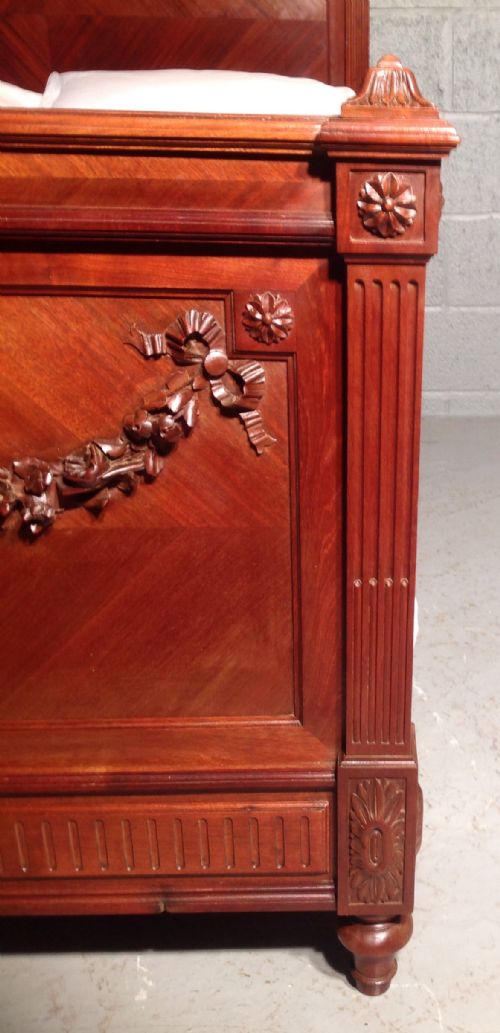CARVED FRENCH MAHOGANY BED AND BEDSIDE CABINET - ADDITIONAL PHOTO 5