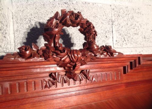 CARVED FRENCH MAHOGANY BED AND BEDSIDE CABINET - ADDITIONAL PHOTO 1