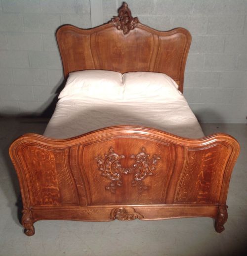 antique french oak kingsize bed - CATEGORY: ANTIQUE BEDS - DATED 1910
