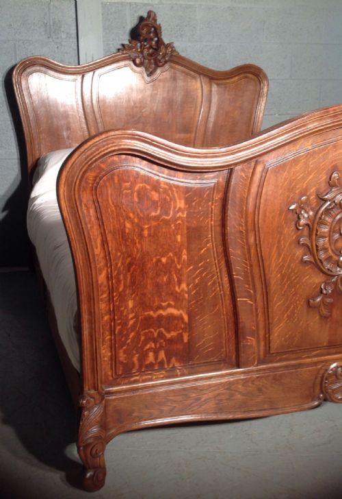 ANTIQUE FRENCH OAK KINGSIZE BED - ADDITIONAL PHOTO 7