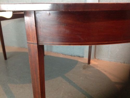 PAIR OF MAHOGANY DEMI LUNE CONSOLE TABLES - ADDITIONAL PHOTO 6