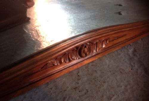 ANTIQUE WALNUT FRENCH CARVED WALL MIRROR - ADDITIONAL PHOTO 5