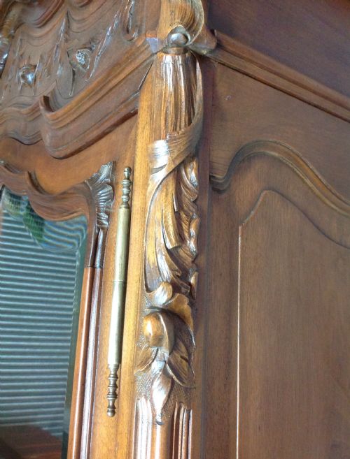 CARVED WALNUT FRENCH ARMOIRE - ADDITIONAL PHOTO 2