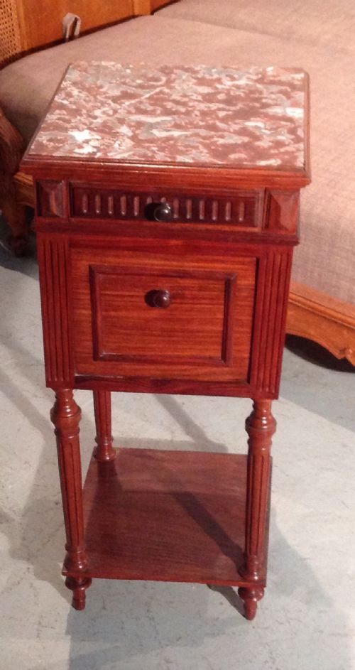 CARVED FRENCH MAHOGANY BED AND BEDSIDE CABINET - ADDITIONAL PHOTO 3