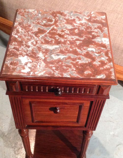 CARVED FRENCH MAHOGANY BED AND BEDSIDE CABINET - ADDITIONAL PHOTO 7