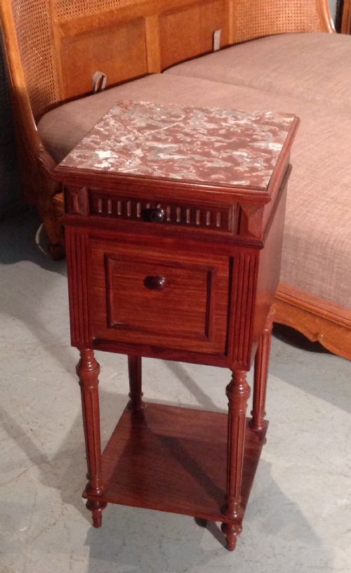 CARVED FRENCH MAHOGANY BED AND BEDSIDE CABINET - ADDITIONAL PHOTO 9
