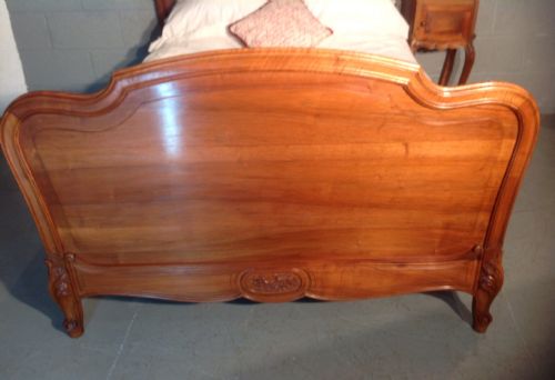 FRENCH WALNUT BED AND BEDSIDE CABINET - ADDITIONAL PHOTO 1