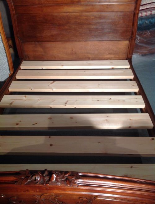 FRENCH CARVED WALNUT DOUBLE BED - ADDITIONAL PHOTO 8