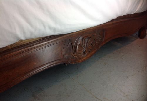 FRENCH CARVED WALNUT DOUBLE BED - ADDITIONAL PHOTO 9
