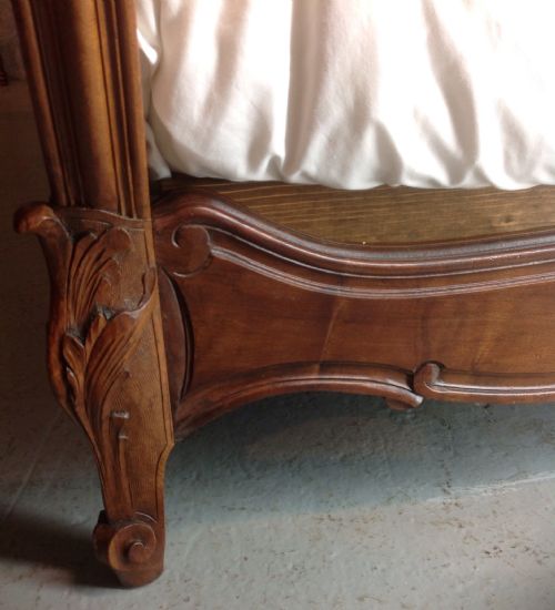 FRENCH CARVED WALNUT DOUBLE BED - ADDITIONAL PHOTO 10