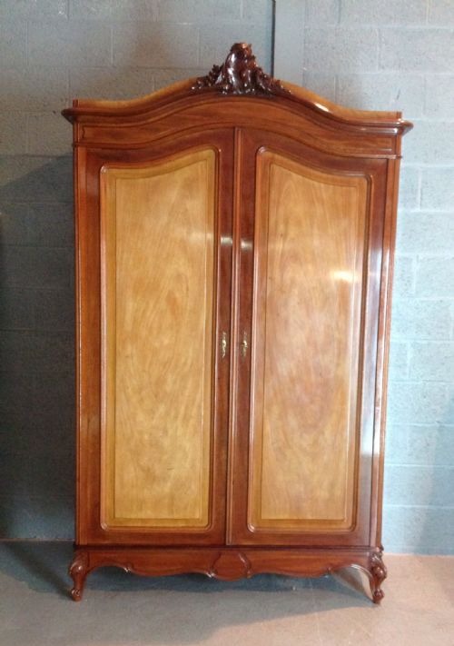 french mahogany armoire - CATEGORY: ANTIQUE WARDROBES - DATED 1900