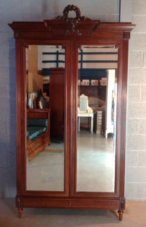 french mahogany armoire - CATEGORY: ANTIQUE WARDROBES - DATED 1900