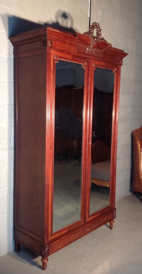 FRENCH MAHOGANY ARMOIRE - ADDITIONAL PHOTO 4