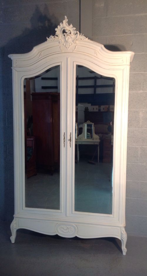 painted french walnut armoire - CATEGORY: ANTIQUE WARDROBES - DATED 1890