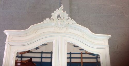 PAINTED FRENCH WALNUT ARMOIRE - ADDITIONAL PHOTO 2