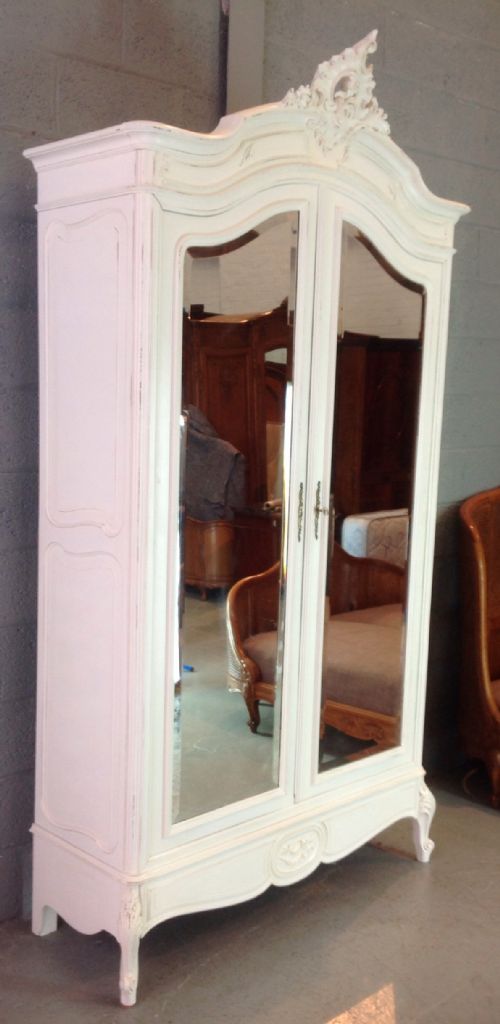 PAINTED FRENCH WALNUT ARMOIRE - ADDITIONAL PHOTO 6