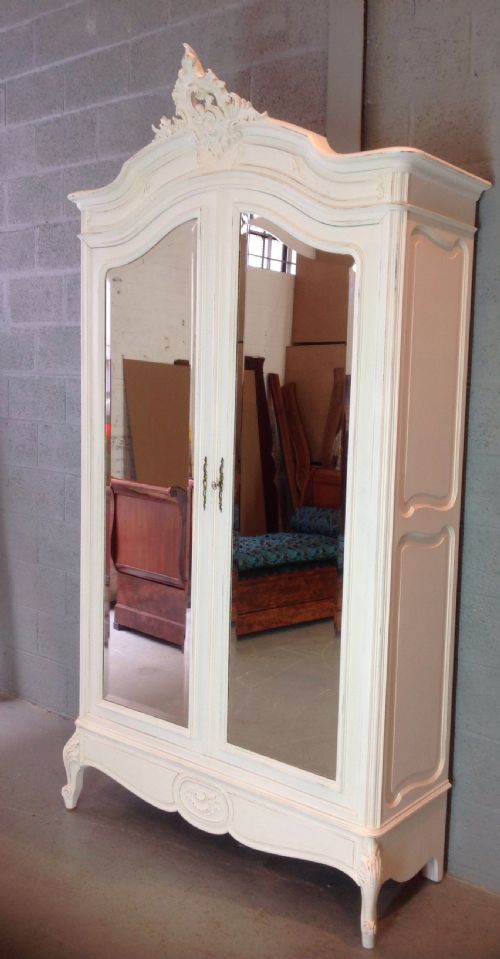 PAINTED FRENCH WALNUT ARMOIRE - ADDITIONAL PHOTO 9