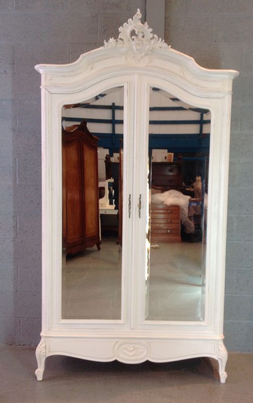 PAINTED FRENCH WALNUT ARMOIRE - ADDITIONAL PHOTO 10