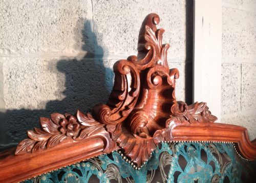 FRENCH WALNUT UPHOLSTERED BED - ADDITIONAL PHOTO 2