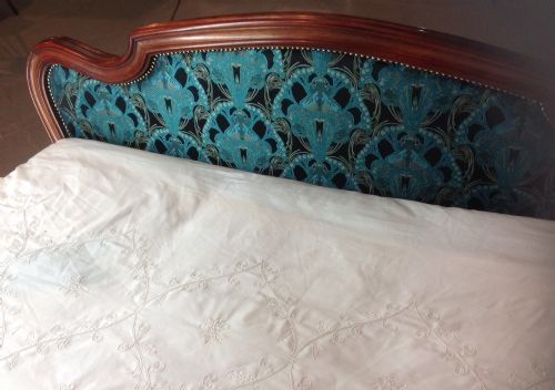 FRENCH WALNUT UPHOLSTERED BED - ADDITIONAL PHOTO 3
