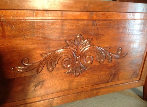 CARVED OAK FRENCH SLEIGH BED - ADDITIONAL PHOTO 7