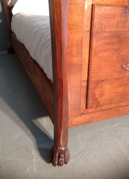 CARVED OAK FRENCH SLEIGH BED - ADDITIONAL PHOTO 10