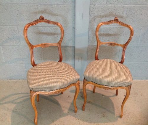 PAIR OF WALNUT FRENCH CHAIRS - ADDITIONAL PHOTO 8