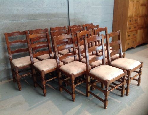 SET OF FOURTEEN FRENCH OAK DINING CHAIRS - ADDITIONAL PHOTO 1