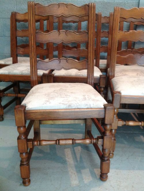 SET OF FOURTEEN FRENCH OAK DINING CHAIRS - ADDITIONAL PHOTO 2