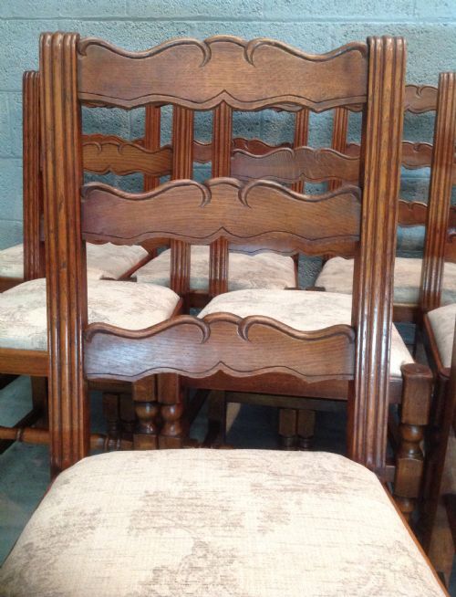 SET OF FOURTEEN FRENCH OAK DINING CHAIRS - ADDITIONAL PHOTO 4