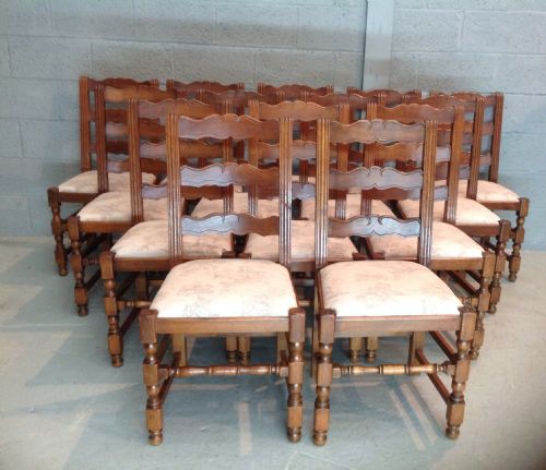 SET OF FOURTEEN FRENCH OAK DINING CHAIRS - ADDITIONAL PHOTO 9