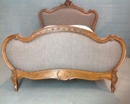 WALNUT FRENCH CARVED BED - ADDITIONAL PHOTO 1
