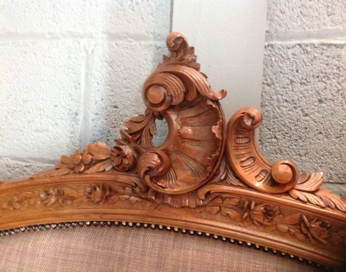 WALNUT FRENCH CARVED BED - ADDITIONAL PHOTO 3