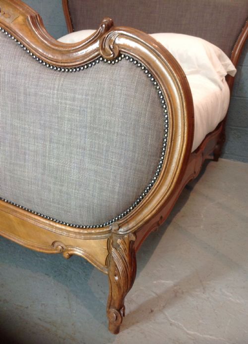 WALNUT FRENCH CARVED BED - ADDITIONAL PHOTO 4