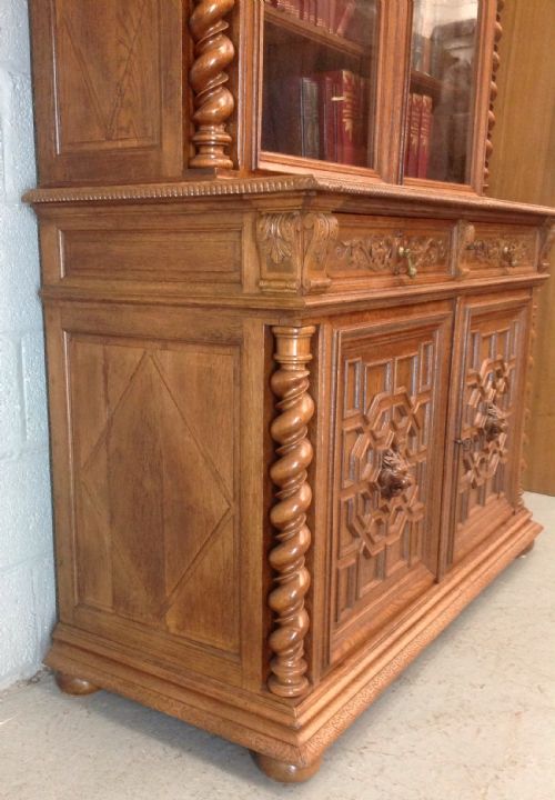 LARGE OAK FRENCH BOOKCASE - ADDITIONAL PHOTO 5