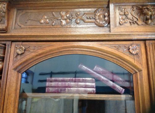 LARGE OAK FRENCH BOOKCASE - ADDITIONAL PHOTO 1