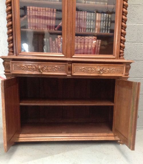 LARGE OAK FRENCH BOOKCASE - ADDITIONAL PHOTO 7