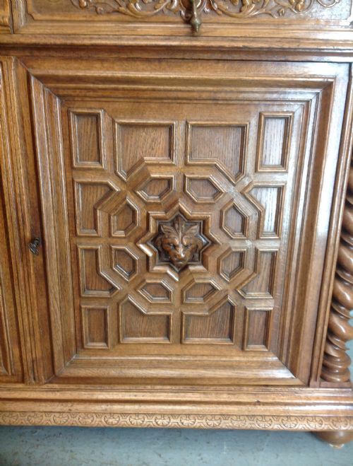 LARGE OAK FRENCH BOOKCASE - ADDITIONAL PHOTO 9
