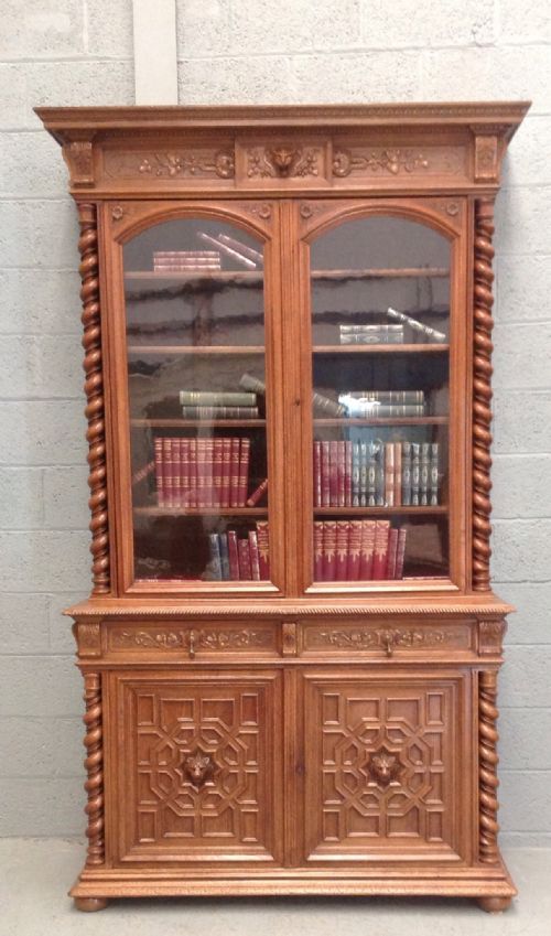 LARGE OAK FRENCH BOOKCASE - ADDITIONAL PHOTO 11