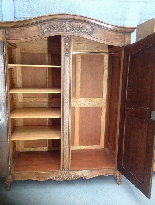 CARVED OAK FRENCH ARMOIRE - ADDITIONAL PHOTO 1
