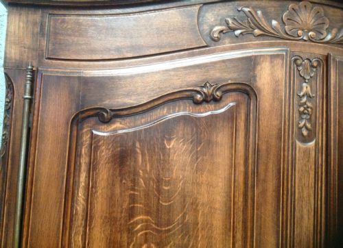 CARVED OAK FRENCH ARMOIRE - ADDITIONAL PHOTO 7