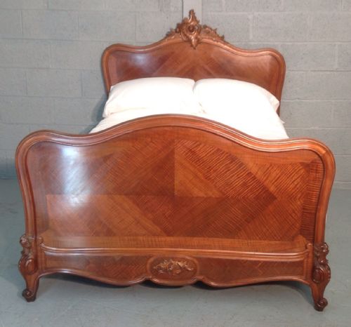 French Walnut Louis XV Style Double Bed