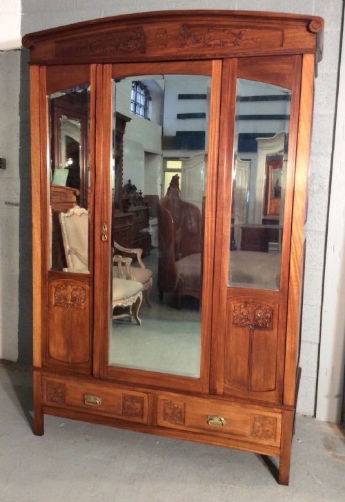 french mahogany armoire - CATEGORY: ANTIQUE WARDROBES - DATED 1900