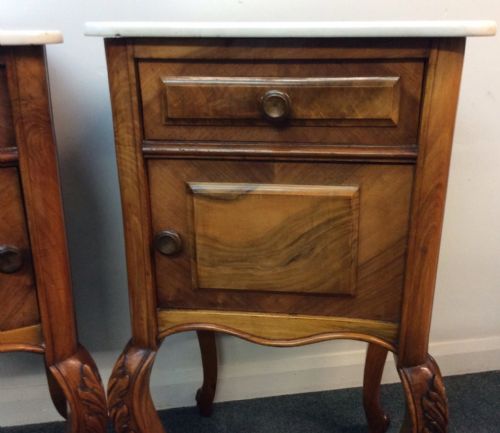 PAIR OF WALNUT FRENCH BEDSIDE CABINETS - ADDITIONAL PHOTO 6