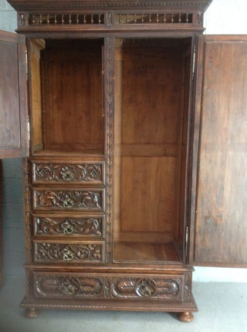 ORNATE CARVED BRETON ARMOIRE - ADDITIONAL PHOTO 3