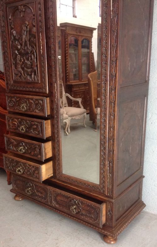 ORNATE CARVED BRETON ARMOIRE - ADDITIONAL PHOTO 5