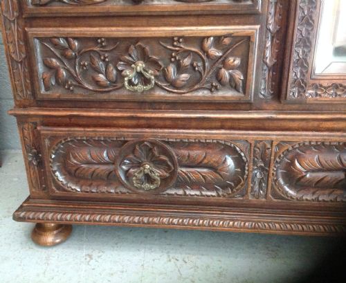 ORNATE CARVED BRETON ARMOIRE - ADDITIONAL PHOTO 12